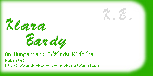 klara bardy business card